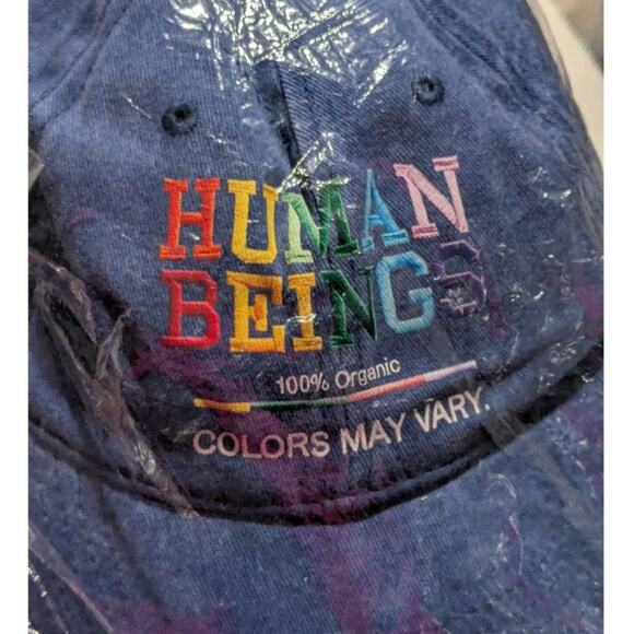 Blue "Human Beings" Adults Ballcap Hat - Picture 3 of 5
